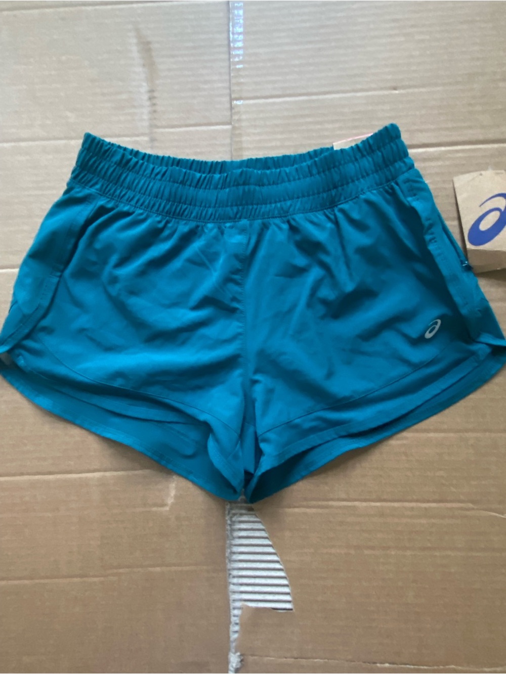 Asics Teal Athletic Running Shorts for Women